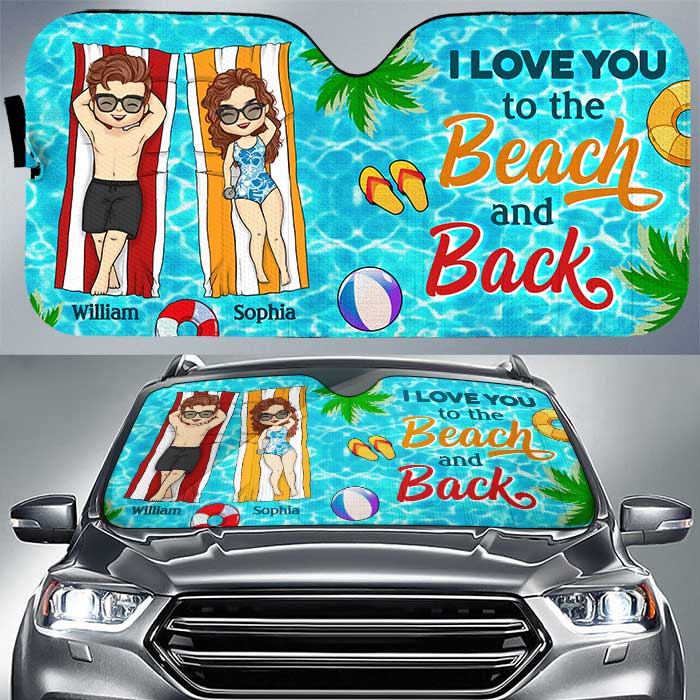 Opsferent | The "Beach & Back" Adventure Shade - Personalized Sunshade for Road Trip Couples