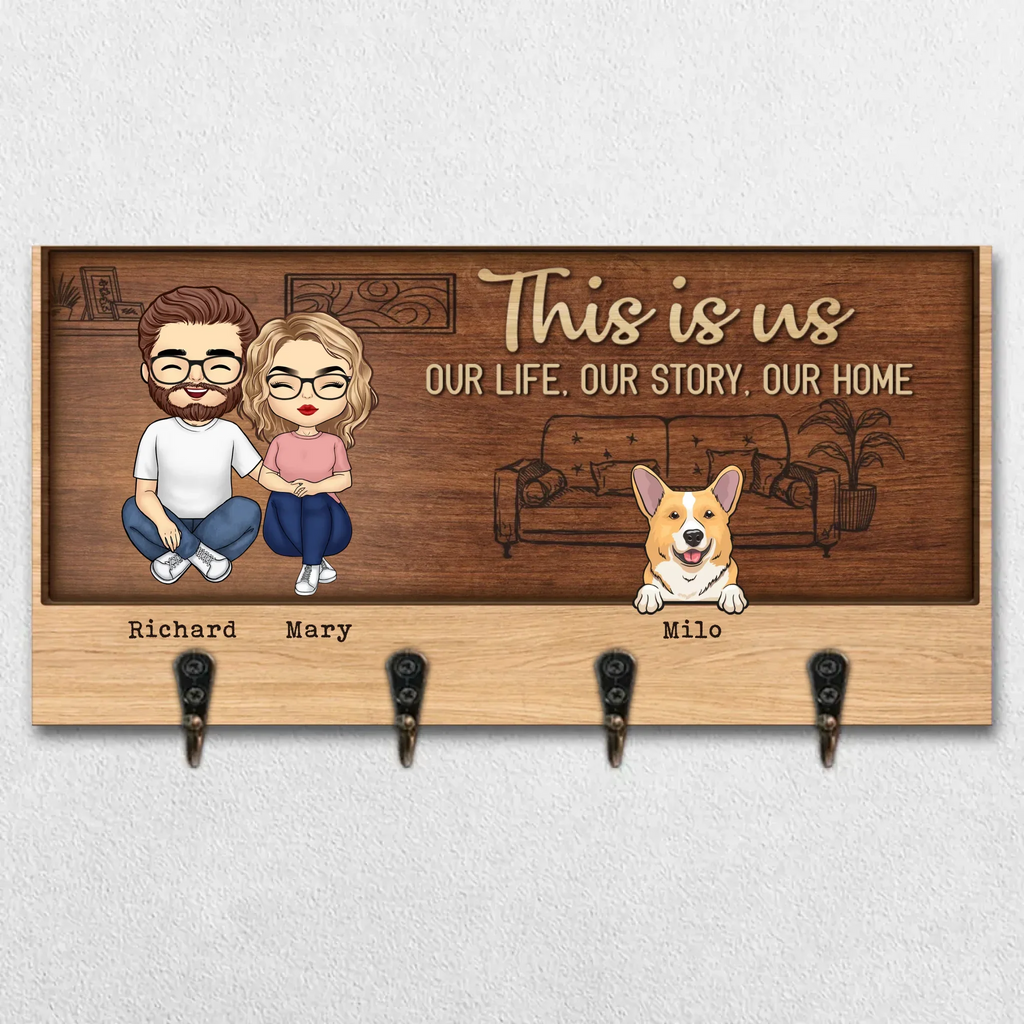 Opsferent | The Heart of the Home Key Holder - Personalized Family & Pet Hanger
