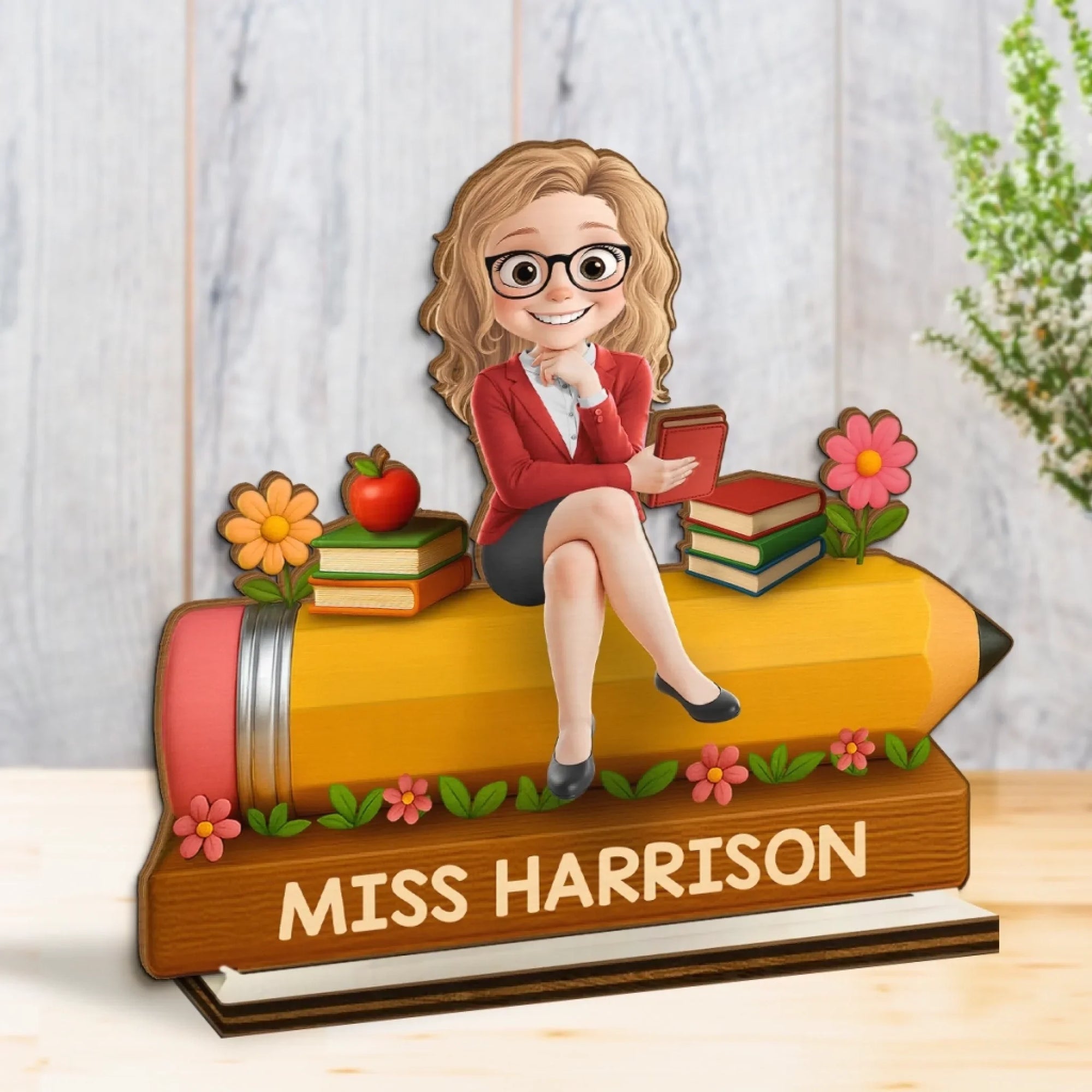 Opsferent Custom 2-Layered Wooden Plaque - Personalized Back To School Gifts For Teachers - This Classroom Is A Safe Place