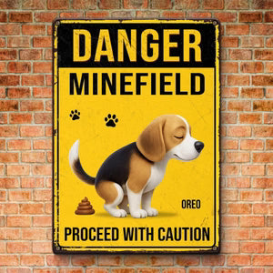 Opsferent | The 'Poop Zone' Patrol Sign - A Humorous & Personalized Metal Plaque for Dog Parents