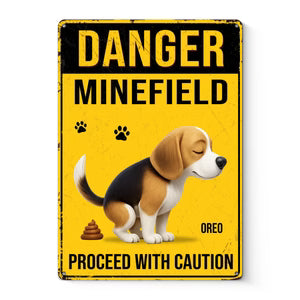 Opsferent | The 'Poop Zone' Patrol Sign - A Humorous & Personalized Metal Plaque for Dog Parents