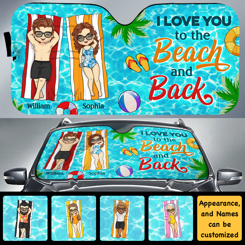 Opsferent | The "Beach & Back" Adventure Shade - Personalized Sunshade for Road Trip Couples